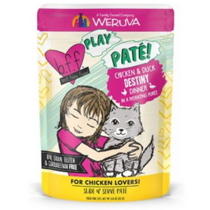 Weruva BFF Play Pate  Chicken & Duck Destiny Dinner in a Hydrating Puree Wet Cat Food Pouches 3 oz For Cheap