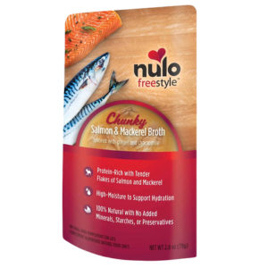 Nulo Freestyle Grain-Free Chunky Salmon & Mackerel Broth Recipe Cat Food Topper, 2.8oz Online now