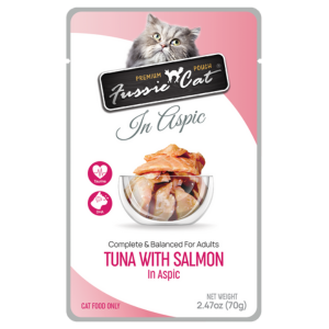 Fussie Cat Premium Tuna with Salmon Formula in Aspic Wet Cat, 2.47-oz Pouch For Cheap