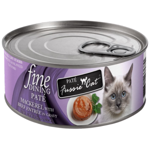 Fussie Cat Fine Dining Pate Mackerel with Beef Entree in Gravy Wet Cat Food, 2.82-oz Online