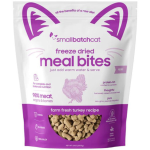 Small Batch Freeze Dried Turkey Bites Meal Cat Food 10 oz Sale