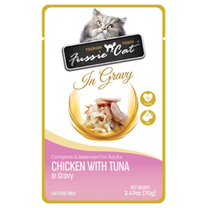 Fussie Cat Premium Chicken with Tuna in Gravy Wet Cat, 2.47-oz Pouch on Sale