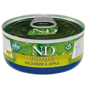 Farmina N&D Prime Grain-Free Boar & Apple Formula Canned Cat Food, 2.5-oz For Sale