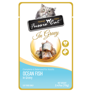 Fussie Cat Premium Oceanfish in Gravy Wet Cat, 2.47-oz Pouch Online Hot Sale