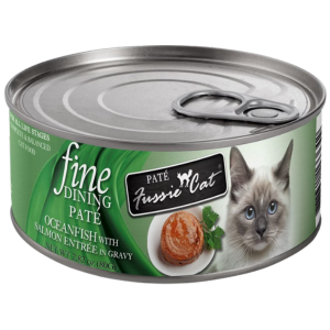 Fussie Cat Fine Dining Pate Oceanfish with Salmon Entree in Gravy Wet Cat Food, 2.82-oz Online now