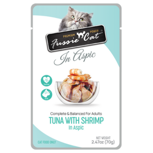 Fussie Cat Premium Tuna with Shrimp Formula in Aspic Wet Cat, 2.47-oz Pouch For Cheap