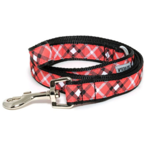 The Worthy Dog Bias Plaid Red Dog Lead Online Hot Sale